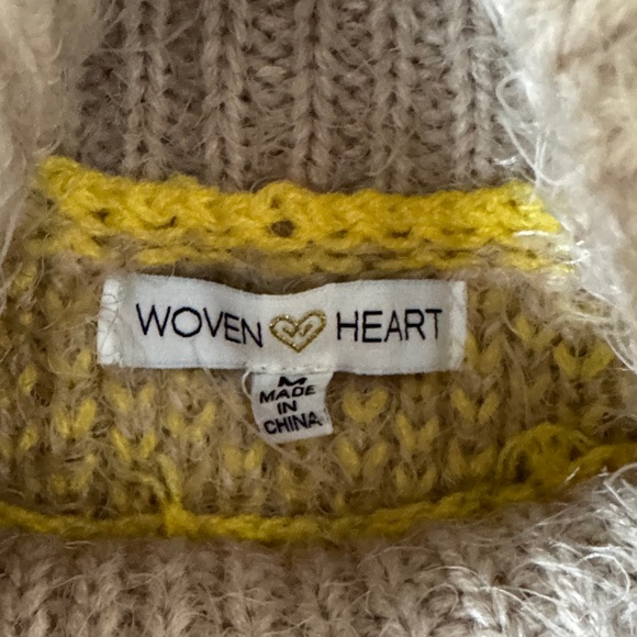 Woven Heart Multicolor Turtleneck Sweater - Picture 2 of 8